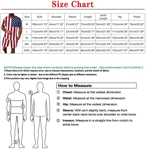 2023 חליפת ספורט מזדמנת גברים דגל אמריקאי 2 תלבושות קיץ 4 ביולי אימונית מערכי טשטוש מסוגננים ומכנסיים קצרים