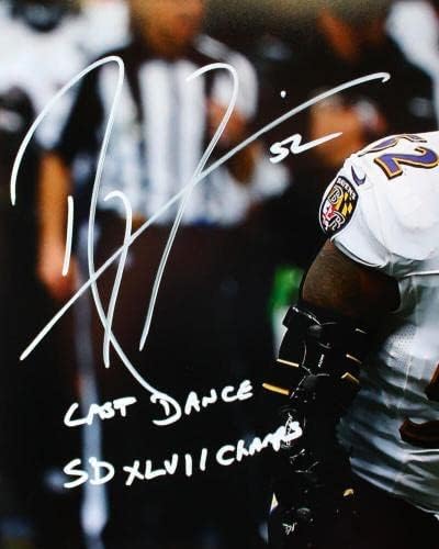 ריי לואיס חתום על רייבנס 16x20 HM עמדה צילום עם אלופי SB האחרון הולו הריקודים האחרון - תמונות NFL עם חתימה