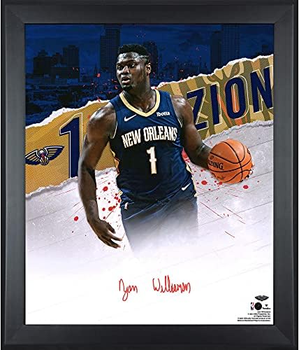 ציון וויליאמסון ניו אורלינס שקנאים ממוסגרים עם חתימה 20 x 24 בתצלום במיקוד - תמונות NBA עם חתימה