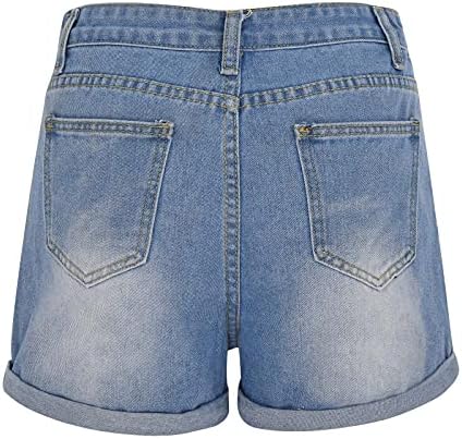 2023 מכנסיים קצרים חמים בקיץ מכנסיים קצרים לנשים אמצע עלייה אמצעית נמתחת מכנסיים קצרים מקופלים ג'ינס קצרים מפותלים