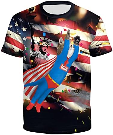 BMISEGM Summer Mens T חולצות Tshirts גברים דגל אמריקאי של גברים חולצת טי פטריוטית טי פטריוטי