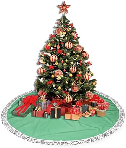 חצאית עץ חג המולד ירוק שיער, מחצלת חצאית עץ חג המולד עם ציצית לעיצוב מסיבת חתונה לחג 48