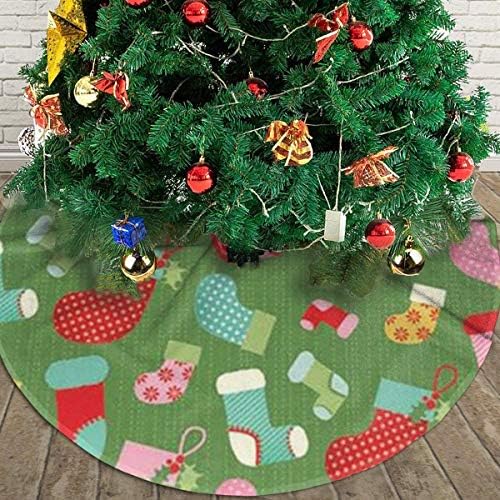 Lveshop Candy משאיר חצאית עץ חג המולד עגול יוקרה עגול מקורה מחצלת חוץ כפרי קישוטי חג עץ חג המולד （30 /36 /48 שלושה גדלים）