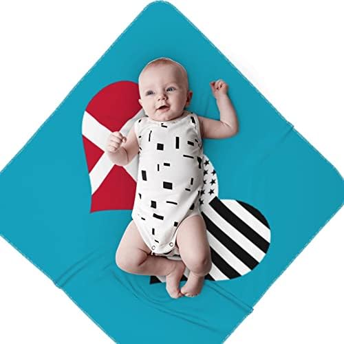 דגל דני ודגל אמריקאי שמיכה לתינוק מקבלת שמיכה לעטיפת כיסוי חוט -יילוד של תינוקות