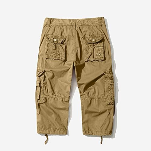 מכנסי מטען לגברים של Ozmmyan מכנסיים קצרים טקטיים מרובי כיס מכנסיים אתלטים יבש מהיר למכנסי טיולים חיצוניים דיג קמפינג