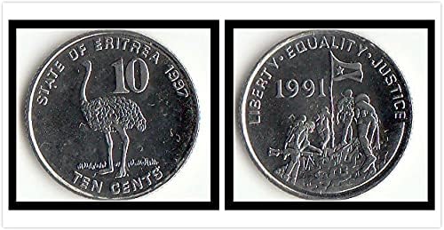 אריתריאה אפריקאית 10 נקודות מטבע 1997 מהדורה אוסף מטבעות מטבעות זרות