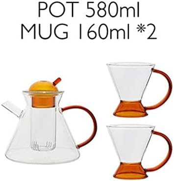 GRETD Creative Teapot High Borosilictice זכוכית שקופה עמידה בפני סיר תה עמיד בפני חום