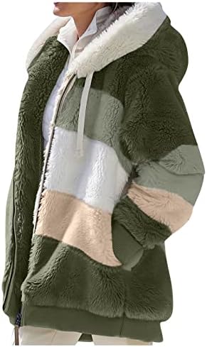 מעילי חורף של Zefotim לנשים, 2022 פלוס גודל גודל פלייס קטיפה מעיל מעיל מעיל ברדס עם מעילי צמר חמים נוחים עם כיסים