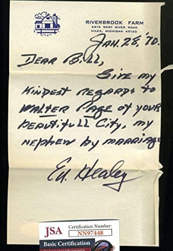 אד היילי JSA COA חתום בכתב יד חתום בכתב יד 1970 חתימת מכתבים - NFL חתימה על חתימה שונים