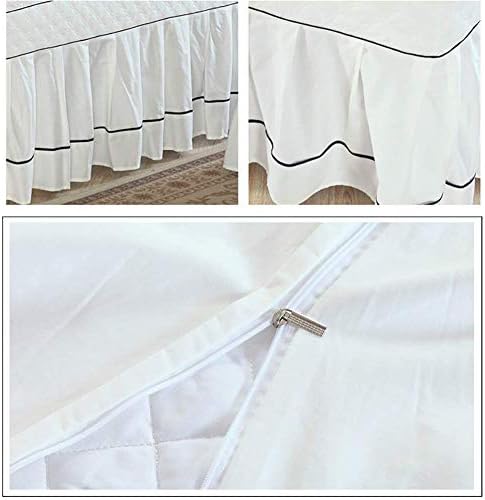 ז'ואן מיטות עיסוי בצבע מוצק ציפית חצאית, חצאית שולחן עיסוי כיסוי מיטת ספא ​​עיסוי סלון מיטות כותנה עם חור מנוחה כחול 60x180 סמ