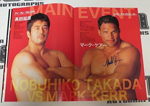 Kazushi Sakuraba Mark Kerr Carlos Newton Mezger+ חתום Pride FC 6 תוכנית אירועים - חתימה של UFC שונות