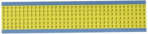 בריידי 7-י. ל. פ. בד ויניל שניתן למקם מחדש, שחור על צהוב, מספרים מוצקים כרטיס סמן חוט