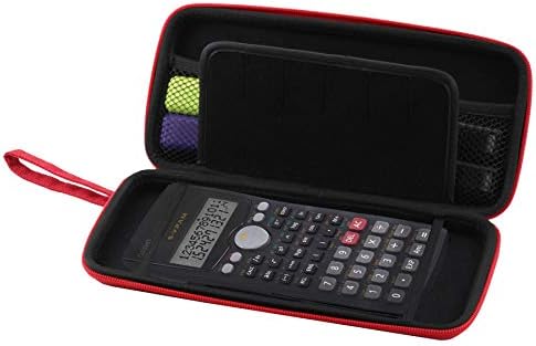 מחשבון גרפיקה של Navitech Red Case/Cover Case עם כיס אחסון תואם ל- Casio FX-50Fplus-S-EH