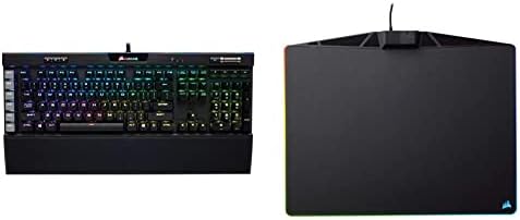משחקי Corsair K95 RGB פלטינה מקלדת מכנית, דובדבן MX בראון, שחור וקורסייר משחק Scimitar Pro RGB משחק עכבר, LED RGB עם תאורה אחורית, 16000