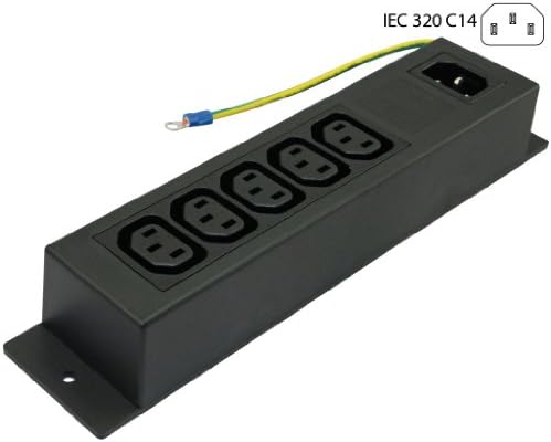 Conntek 55713 10-AMP 250V IEC חשמל רצועת חשמל C14 כניסה לשקעי F גיליון F עם חוט הארקה החוצה