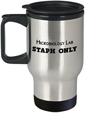 מיקרוביולוג ספל נסיעות קפה הכי טוב מצחיק ביולוג ייחודי כוס תה רעיון מושלם לגברים מעבדת מיקרוביולוגיה מעבדה בלבד