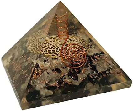 פירמידה של שרווגון אורגוניט פרח אבן חן רב-תורני של פרח החיים של אורגון פירמידה הגנה על אנרגיה שלילית 65-70 ממ, אטרא פירמידה גדולה עם 4