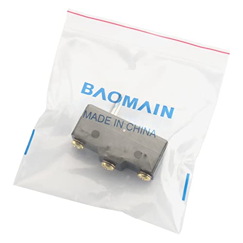 Baomain 2pcs Z-15GS-B3 מטרה כללית מתג בסיסי, בוכנת קפיץ דקה, מסוף בורג, פער מגע של 0.5 ממ, זרם מדורג 15A