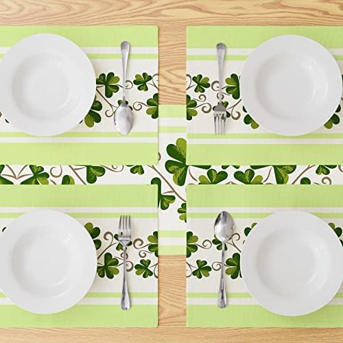 סנט פטריק יום תלתן שולחן רץ 90 סנטימטרים ארוך ירוק אוכל שולחן קישוט למטבח חג מסיבת חתונה מקורה חיצוני דקור