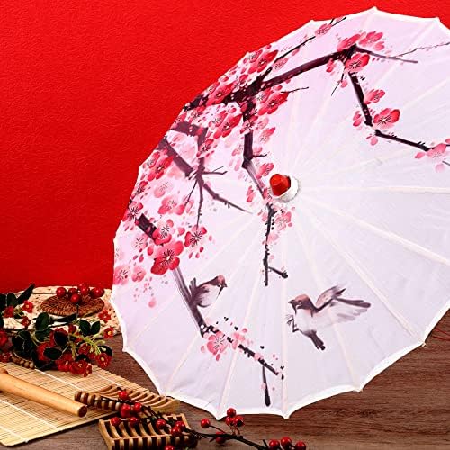 4 יחידות משומן נייר מטרייה סיני קלאסי פריחת שזיף נייר מטריית שמשייה אמנות ריקוד יפני מטרייה