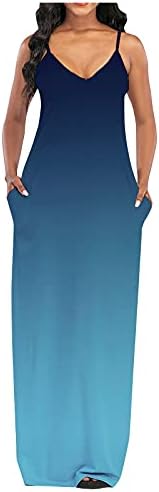 NYYBW V שמלה מזדמנת מקסי ארוך נשים צוואר צוואר שיפוע חוף חוף דרישים ללא שרוולים שמלת נשים שמלת ערב