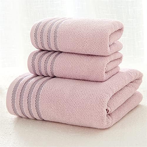 N/A פס מגבת כותנה מגבת מגבת של שלוש סטים צבע אחיד מגבות אמבטיה סט רכות יוניסקס נוחות