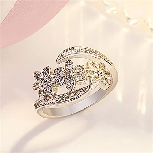 טבעות לנשים 2023 יום הולדת מתנות טבעת מבטיח לנשים טבעת אירוסין טבעת מתכוונן חברה פרח