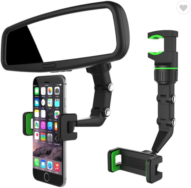 קליפ אוניברסלי חדש 360 מעלות מחזיק טלפון אחורי רב -פונקציונלי ראייה אחורית למכונית, הרכבה לרכב אוניברסלי מסתובב ומחזיק GPS עריסה בשחור