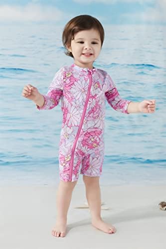 חתיכת ים אחת של בנות לתינוקות של Umelok בגד ים מלא zip upf 50+ הגנה מפני בגדי ים בגדי יחידות חליפת שחייה