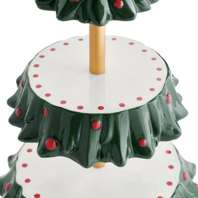 עמדת עוגת איילקם2 שכבות מאפה עוגת פירות צלחת הגשת חג המולד קינוח לעמוד