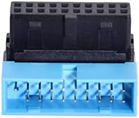 Cablecc USB 3.0 20 סינורות זכר לנקבה מתאם מתאם DOWN זווית 90 מעלות ללוח האם Mainboard CableCC