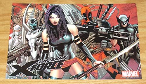 הדפס אמנות של Uncanny X -Force 10 x 6 - Deadpool - Psylocke - Wolverine Dark - Marvel; הדפס
