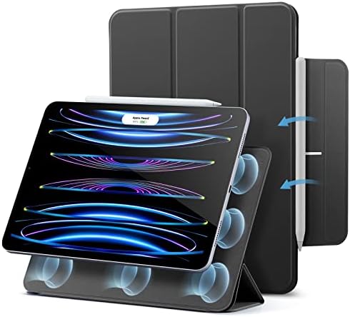 ESR עבור IPAD Pro 11 אינץ 'מארז, iPad 11 Pro Case, מצורף מגנטי נוח, מעמד דו כיווני, עיפרון מלא 2 תמיכה, מקרה מגנטי ריבאונד, שחור