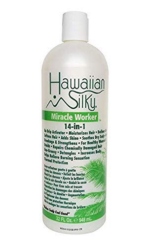 הוואי משיי להשאיר במרכך קרטין שמן תלתלים-משלוח 32 עוז-חוחובה שמן מועשר - פגום קרקפת פתרון - עבור צבע טיפול שיער גברים, נשים וילדים