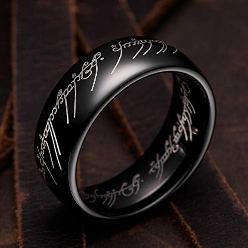 מלך יהיה 8 ממ טונגסטן קרביד טבעת לגברים שחור קסם של טבעות טבעת נוחות התאמה גבוהה מלוטש וריאציה