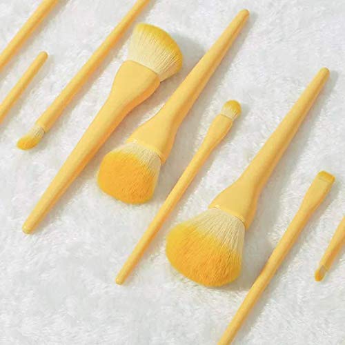סאזונובה יופי חדש צבע ממתקים טבעוני 10 חתיכות מורכבות מברשות צהוב נסיעות מקצועיות עין צלליות יסוד בנות טבעוניות עם סט תיק PVC