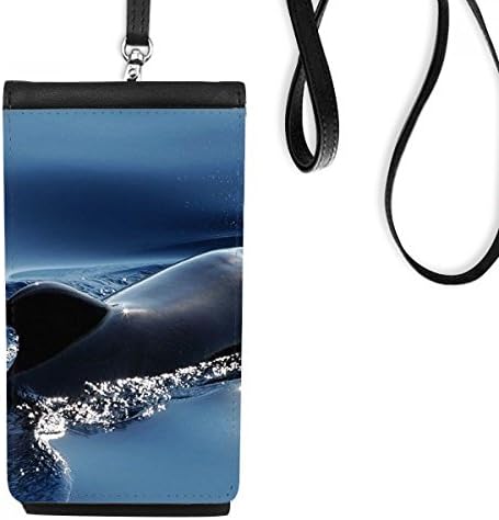 אוקיינוס ​​מים לוויתן לוויתן טבע טבע תמונה ארנק ארנק תלייה כיס נייד כיס שחור