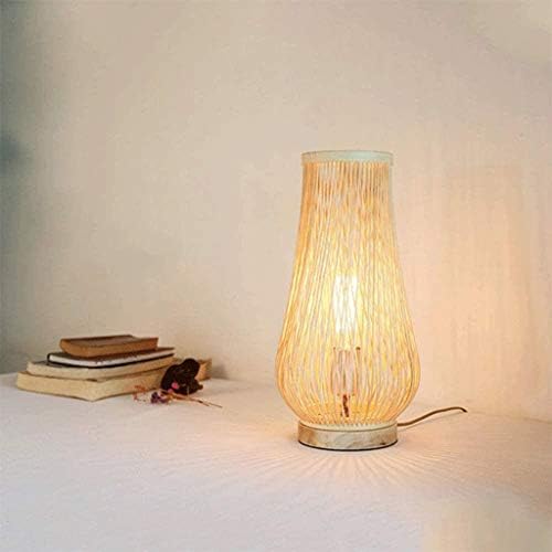 מנורת UXZDX עץ מנורת שולחן אור מעץ, עם אמנויות מלפוח עץ מינימליסטית מיטה מיטה שולחן קפה שולחן ומשרד לחדרי שינה, צהוב