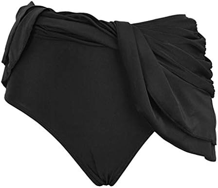 נשים מותניים גבוהות חצאית ביקיני תחתונות בקרת בטן תחתית בגד ים בגד ים משובצות כיסוי מלא שחייה תחתונה לנשים