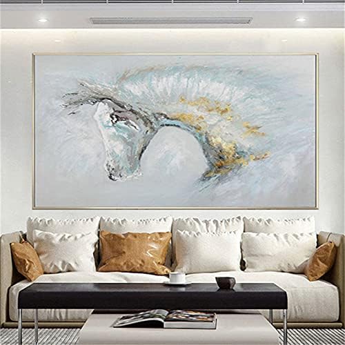 ציורי שמן סוס בעלי חיים מצוירים ביד - כרזת מרקם מודרנית בגודל גדול גודל גדול מופשט בד ציור יצירות אמנות אמנות קיר לחדר נורדי מרפסת מרפסת