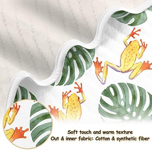 צפרדעי עץ שמיכה משופעת משאיר שמיכת כותנה לתינוקות, מקבלת שמיכה, שמיכה רכה קלה רכה לעריסה, טיולון, שמיכות משתלות, 30x40 ב