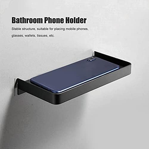 מתלה לשירותים, מבנה יציב פשוט ומסוגנן קיר משטח רכוב על מדף טלפון ציוד אמבטיה נירוסטה לטלפון סלולרי