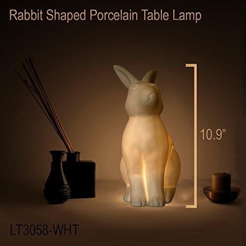 עיצובים פשוטים סגן 3058-מה לבן פורצלן בעלי החיים בצורת מנורת שולחן, ארנב ארנב