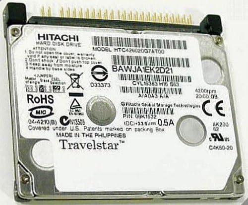 20GB Hitachi TravelStar C4K60 1.8 4200 סלד ATA-6 2MB 08K1532 HTC426020G7AT00