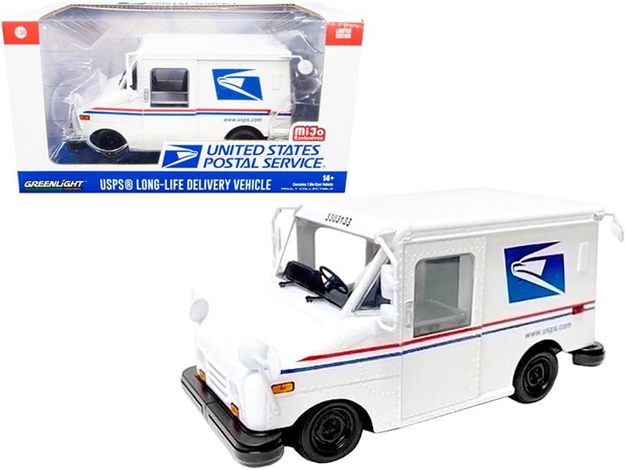 מודלמכוניות צעצוע חיים ארוכים משלוח דואר רכב, לבן-גרינלייט 51412-1/24 בקנה מידה דייקאסט דגם צעצוע רכב 51412-לבן