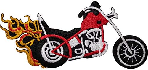 אופנוע אדום מסוק אדום ברזל רקום/תפור על טלאי כיבוי אש ז'קט ז'קט