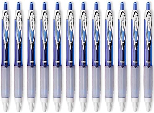 Uni-Ball Signo 207 עטים ג'ל נשלפים, נקודה בינונית, 0.7 ממ, דיו כחול, 12 ספירה