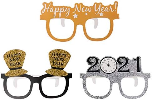 Soimiss Over משקפיים משקפי שמש 2021 שנה טובה משקפי ראייה לשנה השנה המסיבה לשנה החדשה נצנצים 2021 משקפיים תאי צילום אבזרי מסיבה מעדיפים