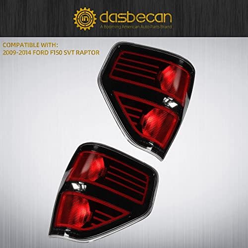 Dasbecan זוג שחור זנב אחורי אורות זנב מנורות בלם הרכבה תואמת עם 2009-2014 פורד F150 SVT מחליפה FO2818148 FO2819148 FO2818150 BL3Z13405AA