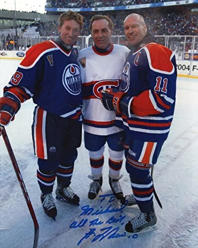 גיא לאפלור יד חתומה 8x10 צילום צבע+COA Gretzky+Messier למייקל - תמונות NHL עם חתימה